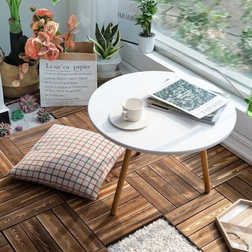 jshigogo ウッドデッキ 30枚 天然木 ウッドデッキパネル ベランダタイル ジョイントパネル 炭化 防腐 木製 敷くだけ 置くだけ デッキ 連結 防水 滑り止め 耐荷重 無垢材 屋外屋内適用 おしゃれ ガーデニング/ベランダ/庭/バルコニー DIY用品 30×30×2.2cm/枚 (10個)